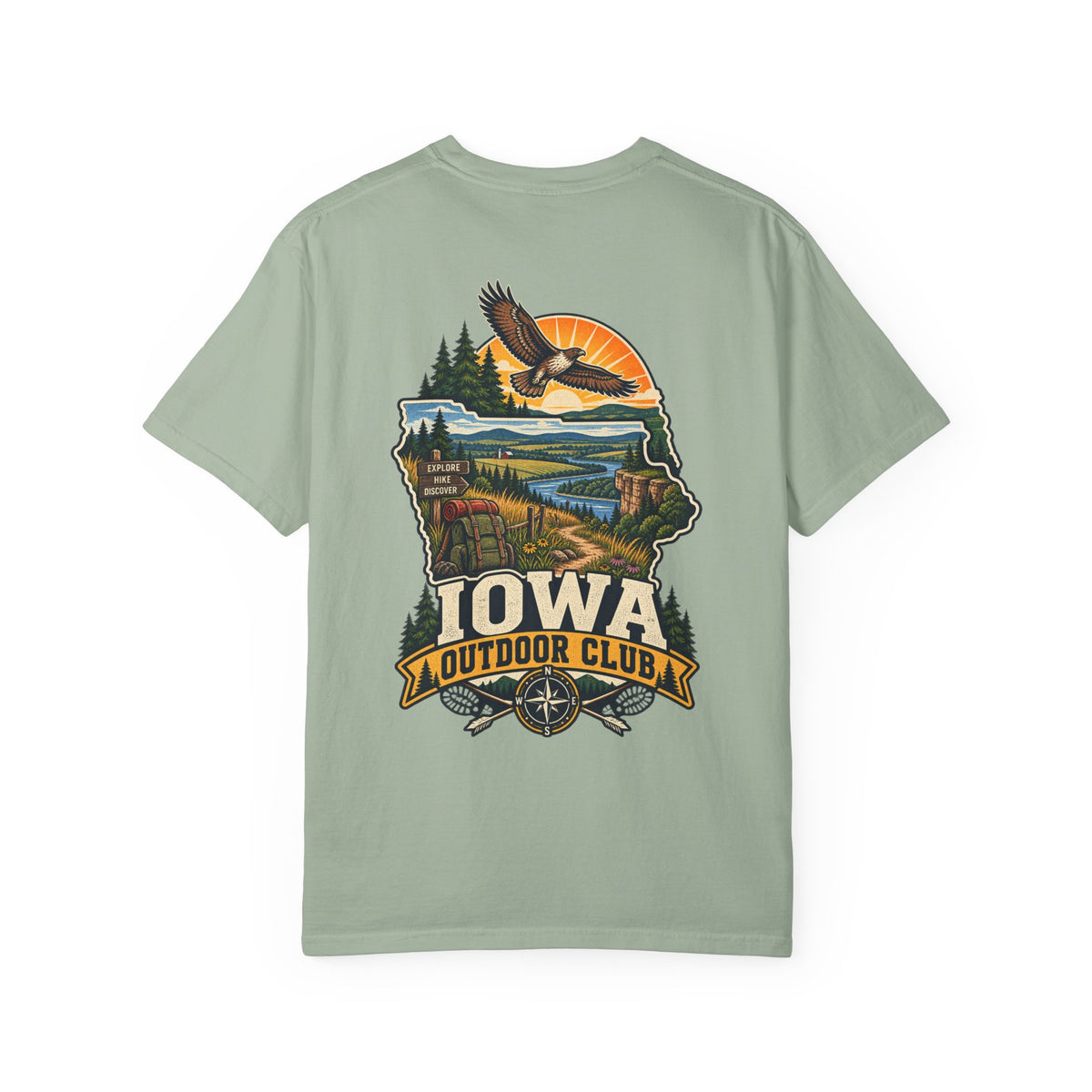 Iowa Outdoor Club Unisex Comfort Color 1717 Streetwear Graphic Tee
