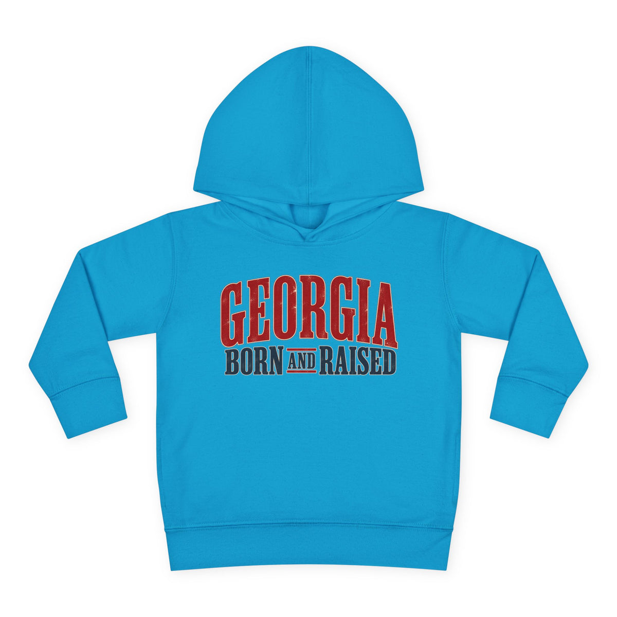 Georgia Born and Raised Southern Heritage Unisex Toddler Pullover Fleece Hoodie