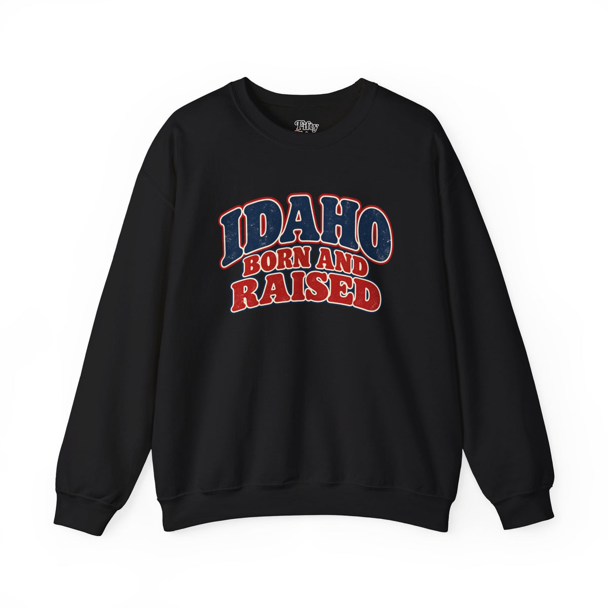 Idaho Born and Raised Retro 1970s Unisex Sweatshirt Graphic