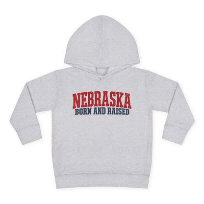 Nebraska Born and Raised Rugged Workwear Unisex Toddler Pullover Fleece Hoodie