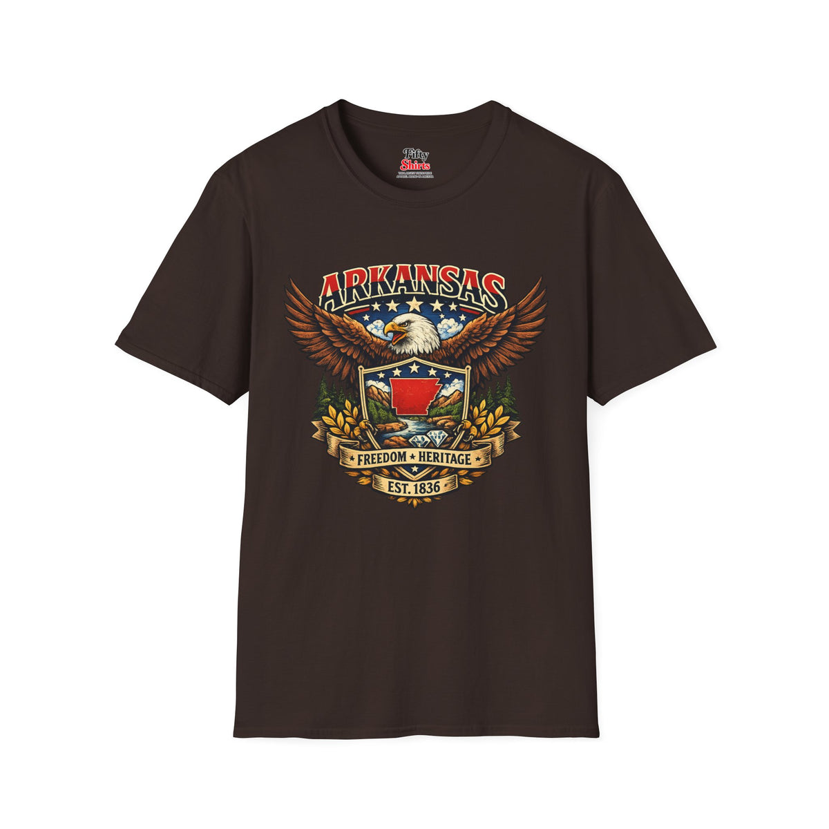 Arkansas Americana eagle Unisex Softstyle T Shirt State Pride Graphic Tee Collections FS03