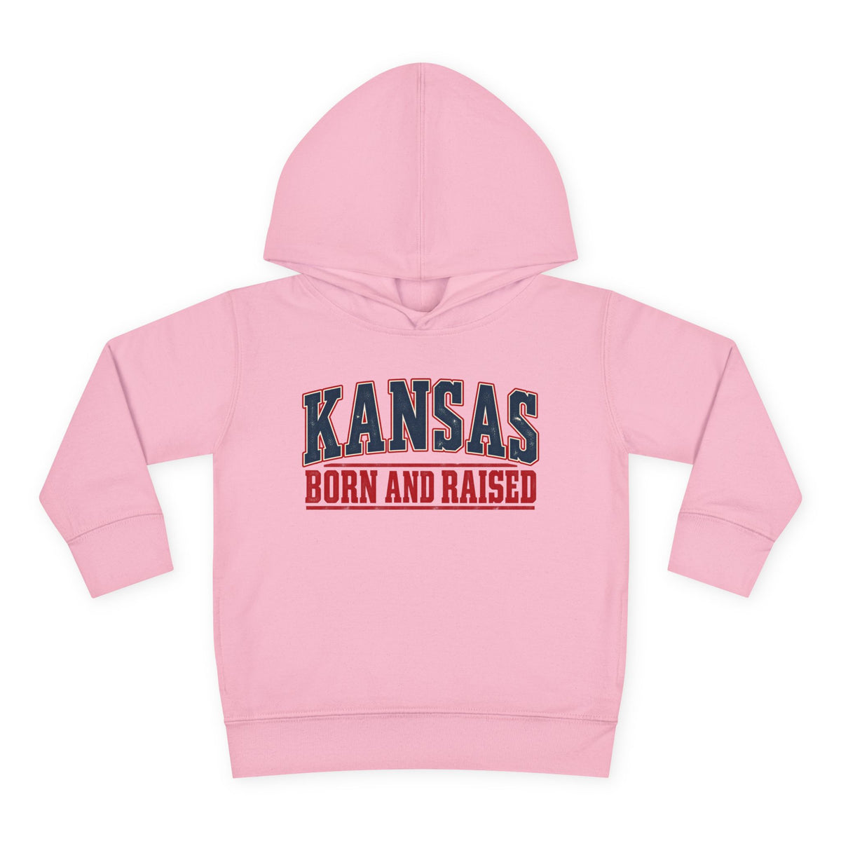 Kansas Born and Raised Small-Town Americana Unisex Toddler Pullover Fleece Hoodie