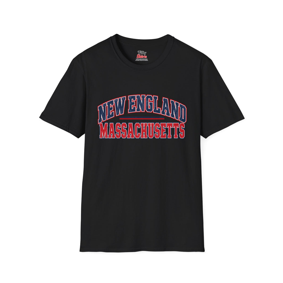 New England Massachusetts Unisex Softstyle T Shirt State Name Graphic Tee