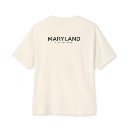 Maryland All State In God We Trust Unisex Casual Oversized Boxy Tee