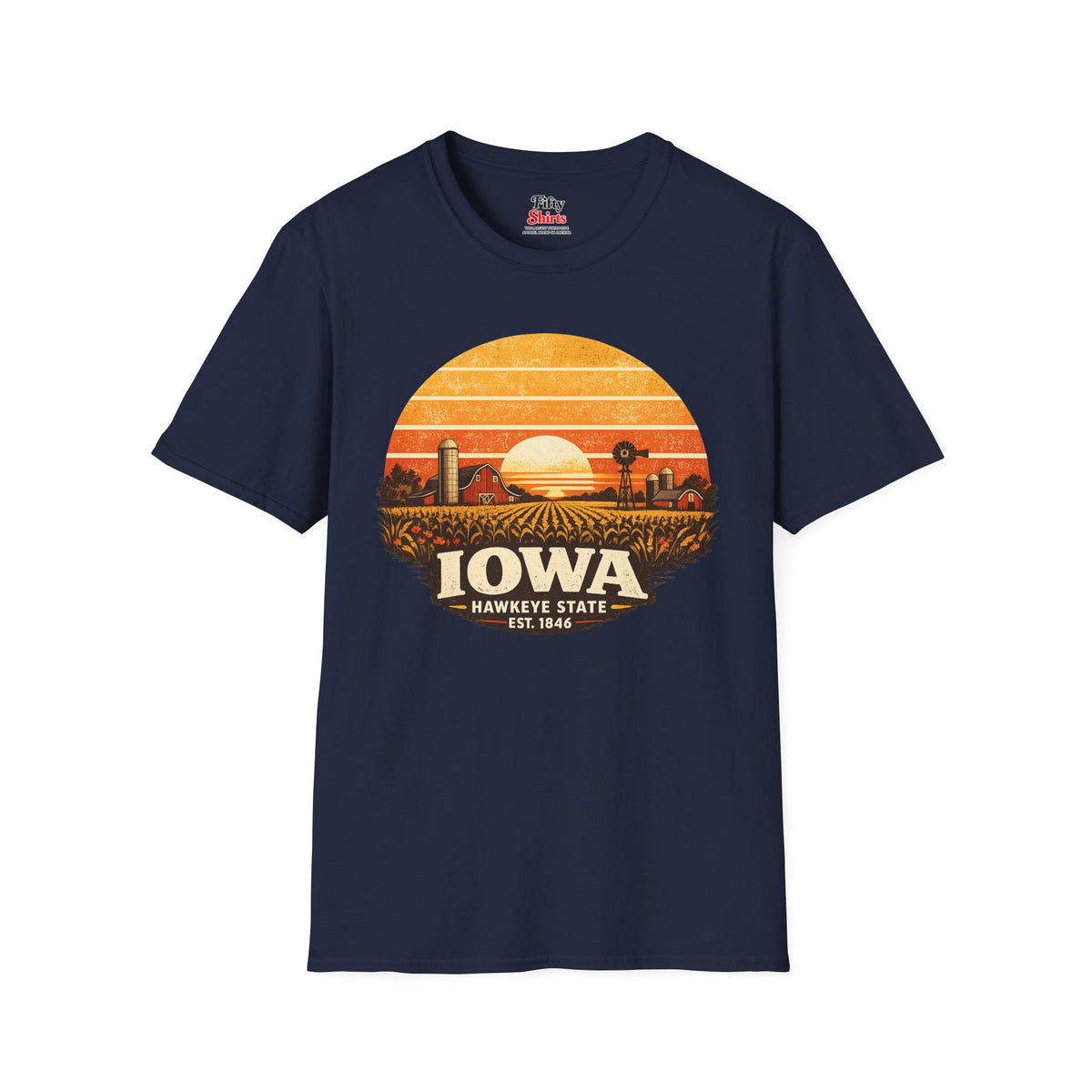 Iowa Prairie Sunset Unisex Softstyle T Shirt State Pride Graphic Tee Collections FS03