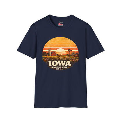 Iowa Prairie Sunset Unisex Softstyle T Shirt State Pride Graphic Tee Collections FS03