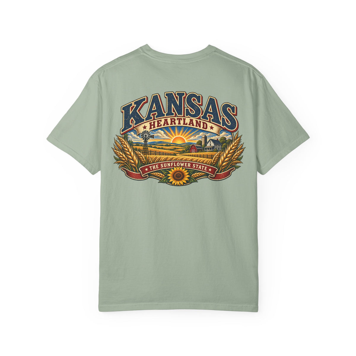 Kansas Heartland Unisex Comfort Color 1717 Streetwear Graphic Tee