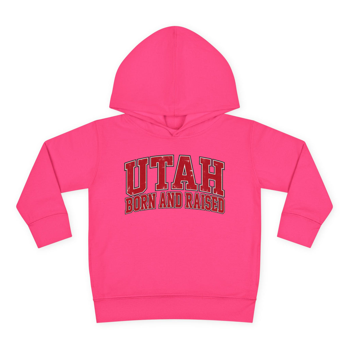 Utah Born and Raised Collegiate Classic Unisex Toddler Pullover Fleece Hoodie