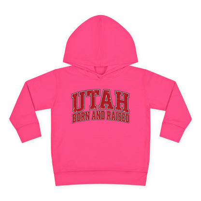 Utah Born and Raised Collegiate Classic Unisex Toddler Pullover Fleece Hoodie
