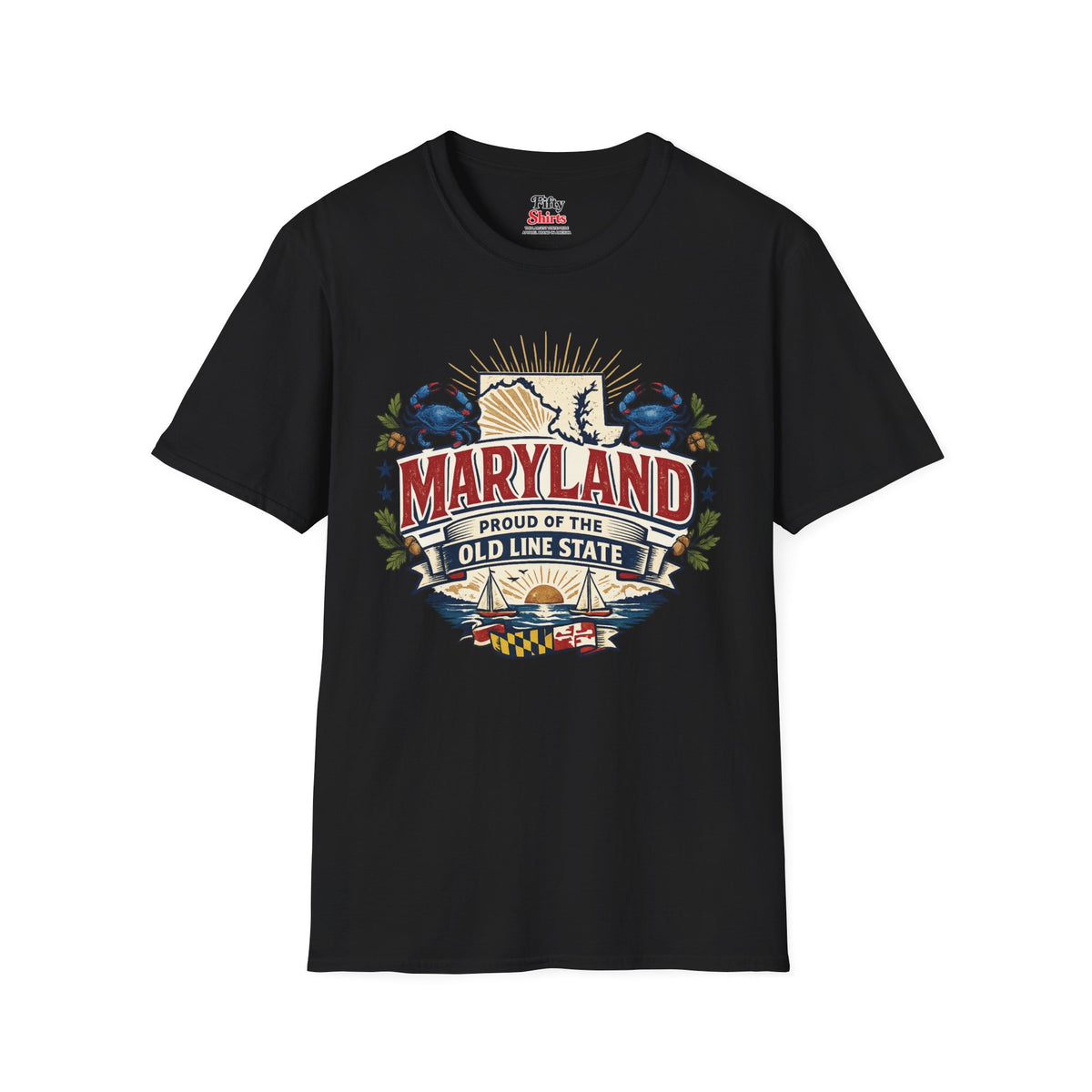 Maryland State Pride Unisex Softstyle T Shirt State Pride Graphic Tee Collections FS03
