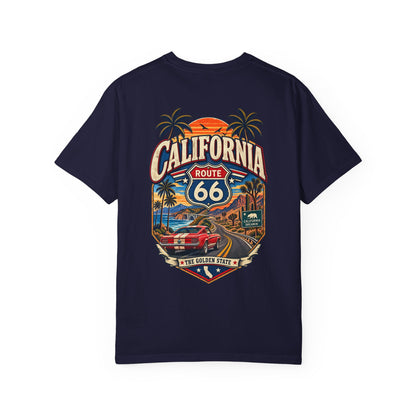 California Route 66 Style  Unisex Comfort Color 1717 Streetwear Graphic Tee
