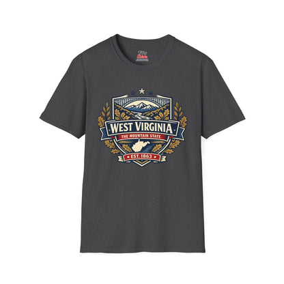 West Virginia Heritage Badge Unisex Softstyle T Shirt State Pride Graphic Tee Collections FS03