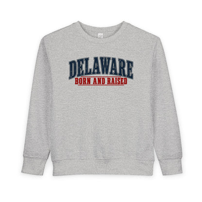 Delaware Born and Raised Classic Americana Unisex Toddler Sweatshirt