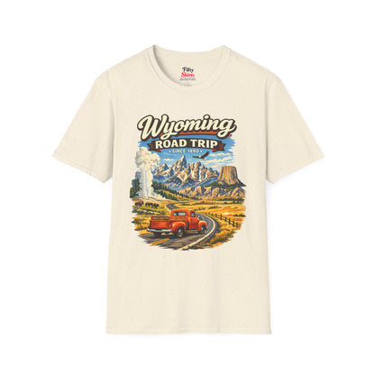 Wyoming Road Trip Unisex Softstyle T Shirt State Pride Graphic Tee Collections FS03