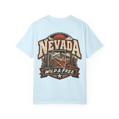 Nevada Wild & Free Unisex Comfort Color 1717 Streetwear Graphic Tee