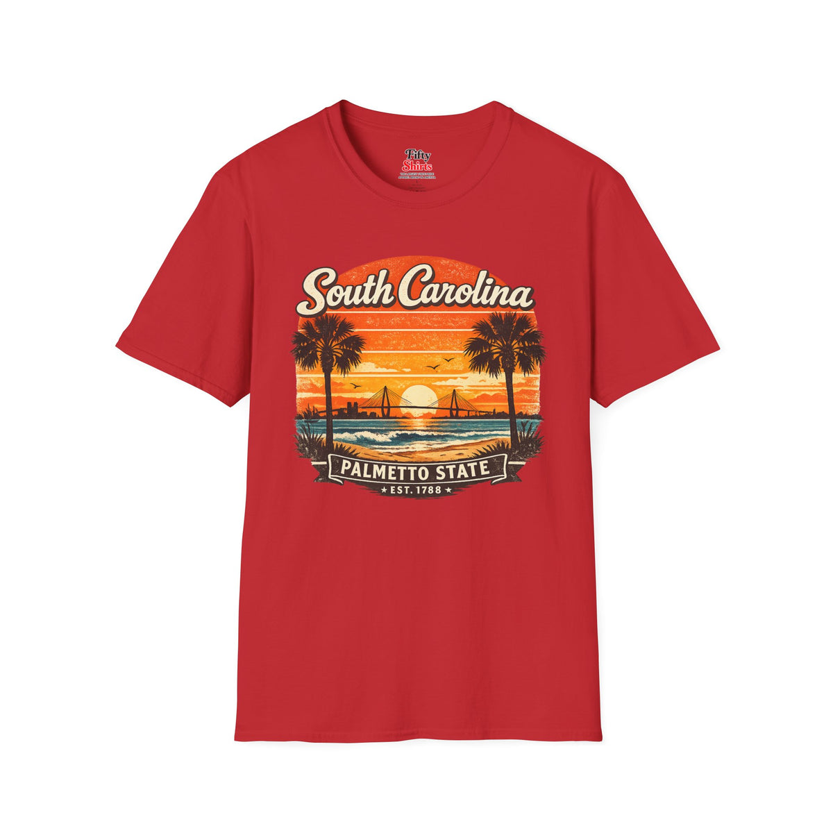 South Carolina Coastal Sunset Unisex Softstyle T Shirt State Pride Graphic Tee Collections FS03