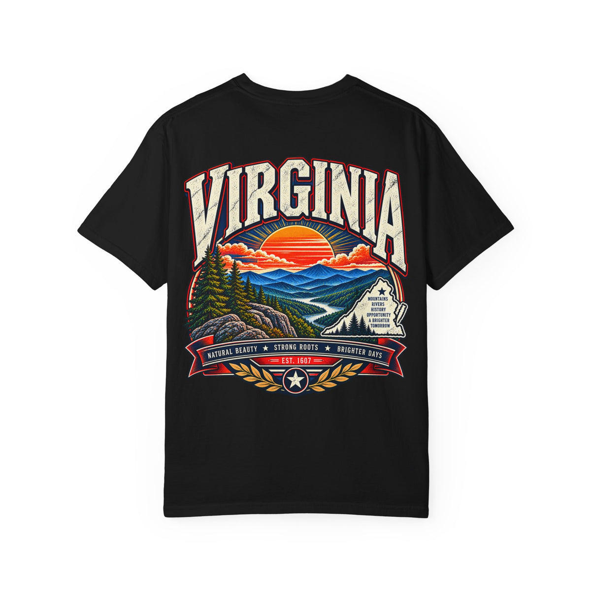 Virginia Mountains Unisex Comfort Color 1717 Streetwear Graphic Tee