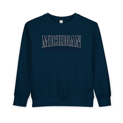 Michigan Born and Raised Premium Heritage Unisex Toddler Sweatshirt