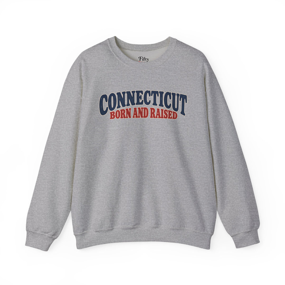 Connecticut Born and Raised 1970s Americana Unisex Sweatshirt Graphic