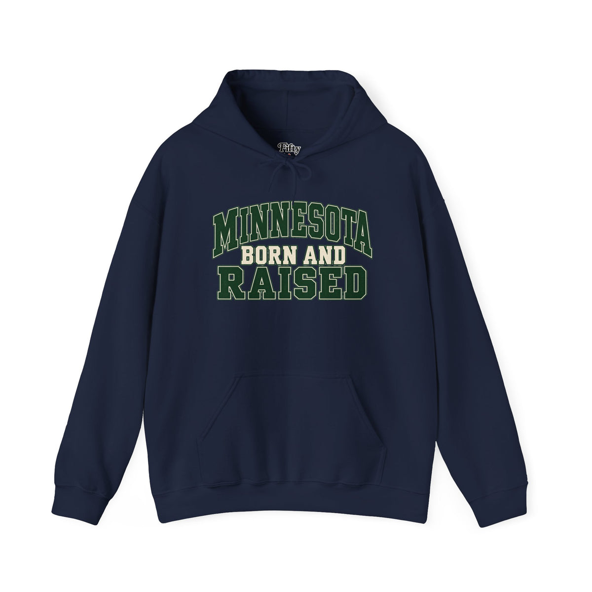 Minnesota Born and Raised Unisex Hoodie State Name Graphic