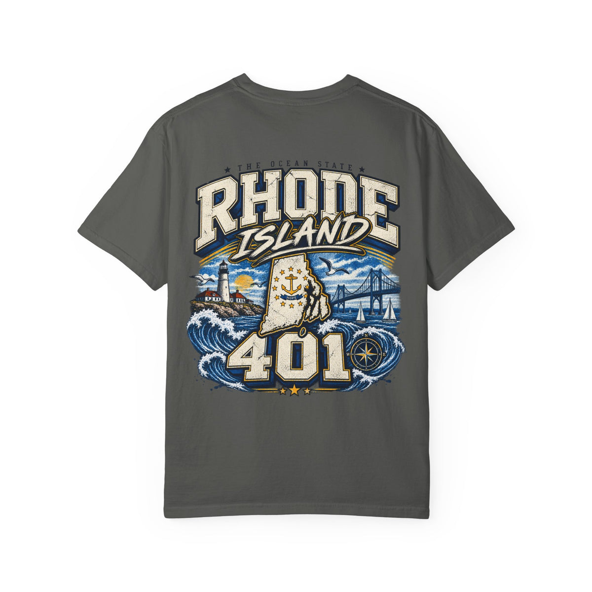 Rhode Island 401 Unisex Comfort Color 1717 Streetwear Graphic Tee