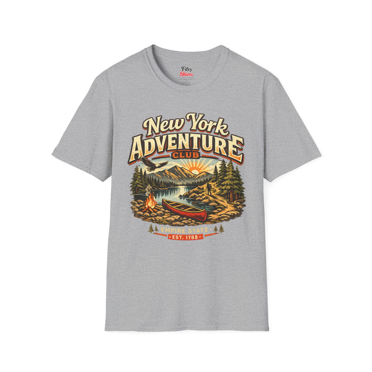 New York Outdoor Club Unisex Softstyle T Shirt State Pride Graphic Tee Collections FS03
