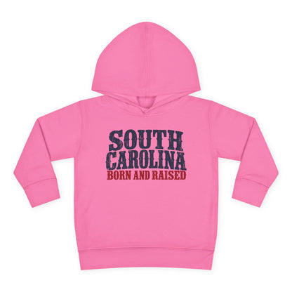 South Carolina Born and Raised Southern Heritage Unisex Toddler Pullover Fleece Hoodie
