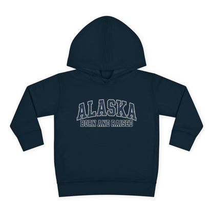 Alaska Born and Raised Classic Collegiate Unisex Toddler Pullover Fleece Hoodie