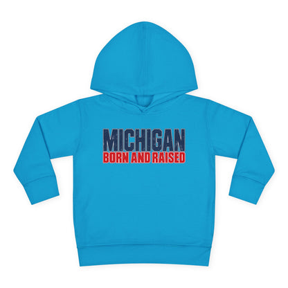 Michigan Born and Raised Modern Streetwear Unisex Toddler Pullover Fleece Hoodie
