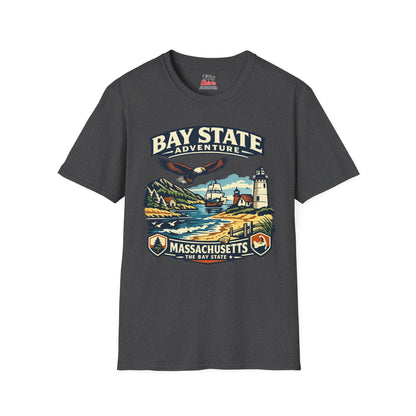 Massachusetts Bay State Adventure Unisex Softstyle T Shirt State Pride Graphic Tee Collections FS03