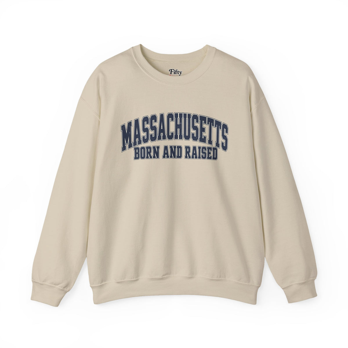 Massachusetts Born and Raised Vintage Collegiate Unisex Sweatshirt Graphic