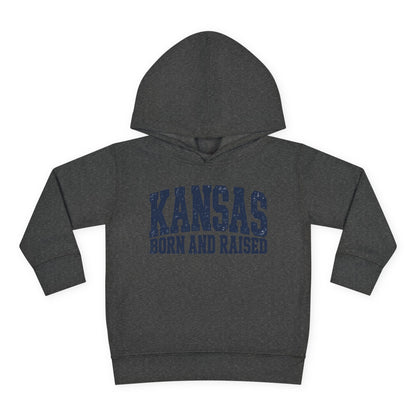 Kansas Born and Raised Bold Athletic Unisex Toddler Pullover Fleece Hoodie