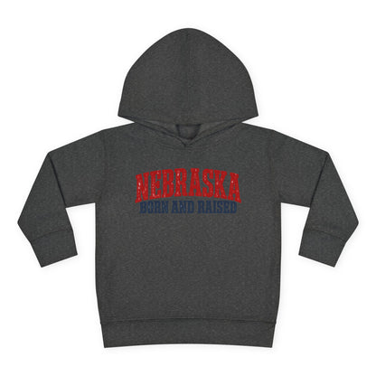 Nebraska Born and Raised Great Plains Heritage Unisex Toddler Pullover Fleece Hoodie