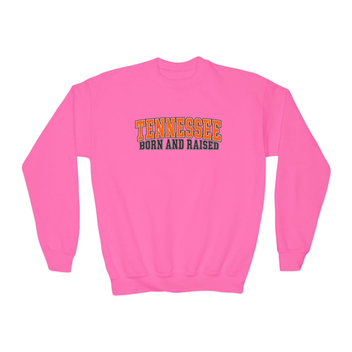 Tennessee Born and Raised Vintage Athletic Unisex Youth Crewneck Sweatshirt Graphic