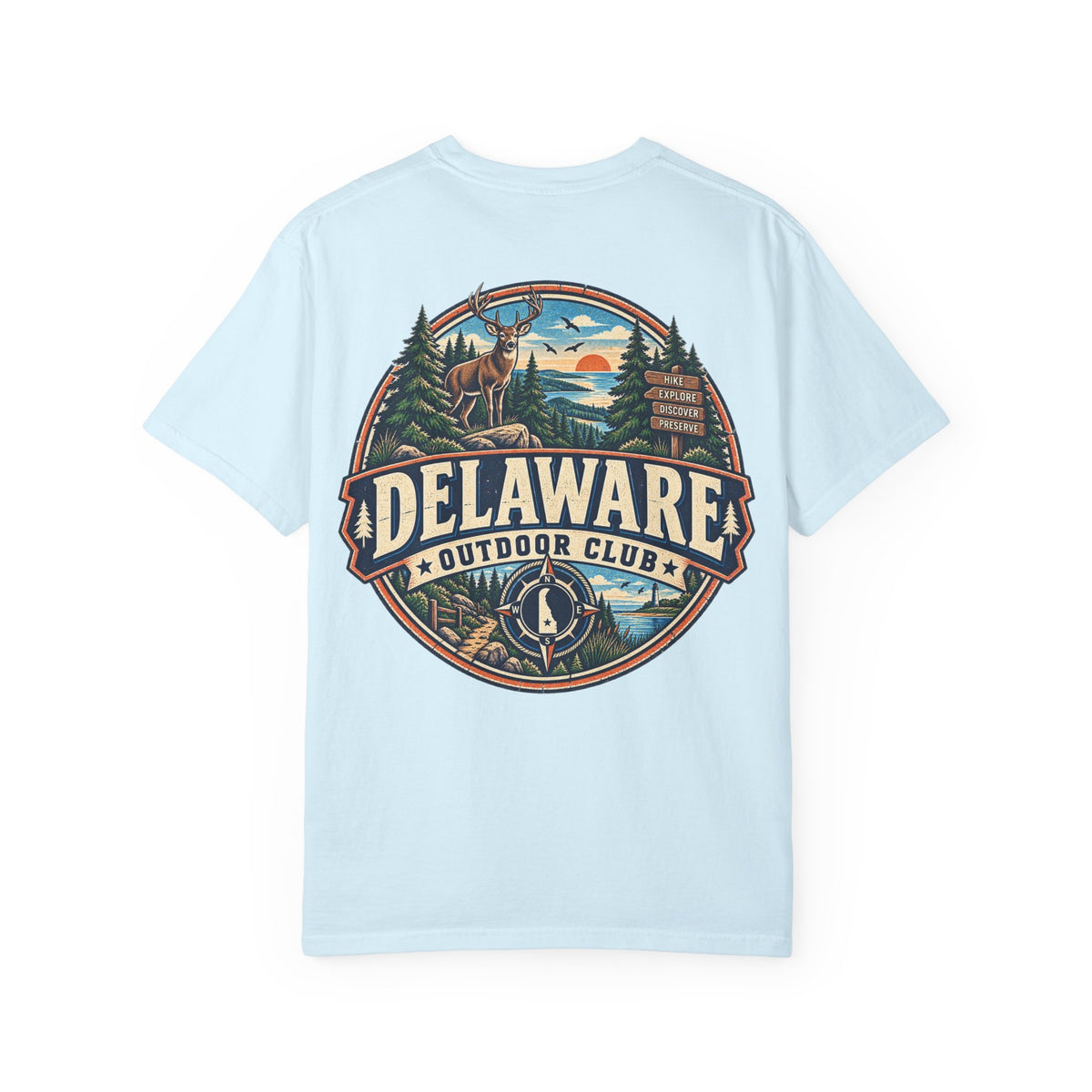 Delaware Outdoor Club  Unisex Comfort Color 1717 Streetwear Graphic Tee