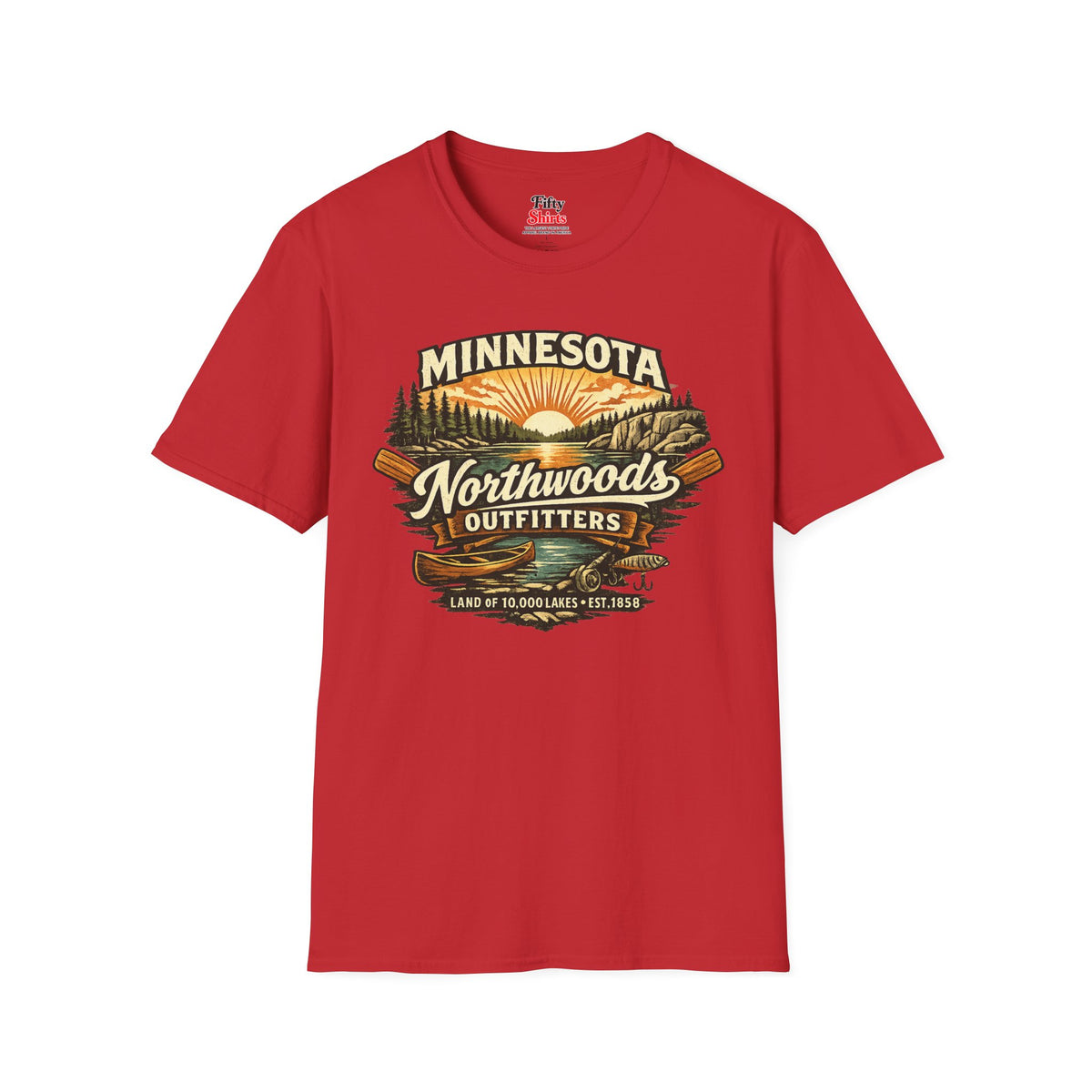 Minnesota Northwoods Outfitters Unisex Softstyle T Shirt State Pride Graphic Tee Collections FS03