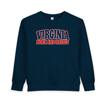 Virginia Born and Raised Retro 1970s Unisex Toddler Sweatshirt
