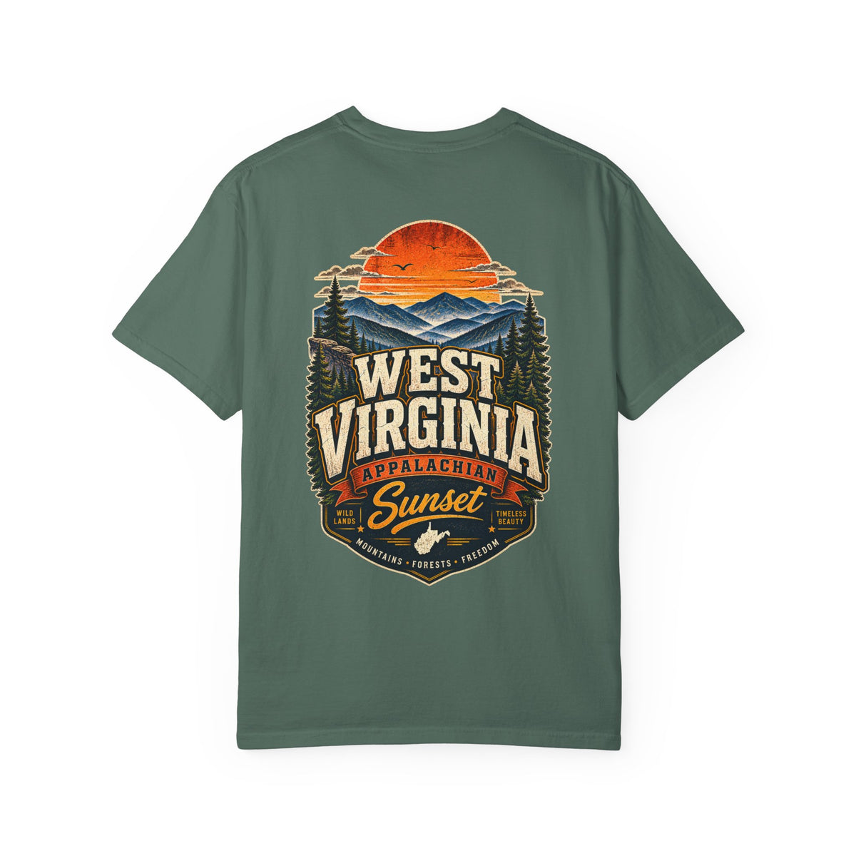 West Virginia Appalachian Sunset Unisex Comfort Color 1717 Streetwear Graphic Tee