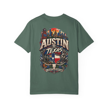 Austin Texas Unisex Comfort Color 1717 Streetwear Graphic Tee