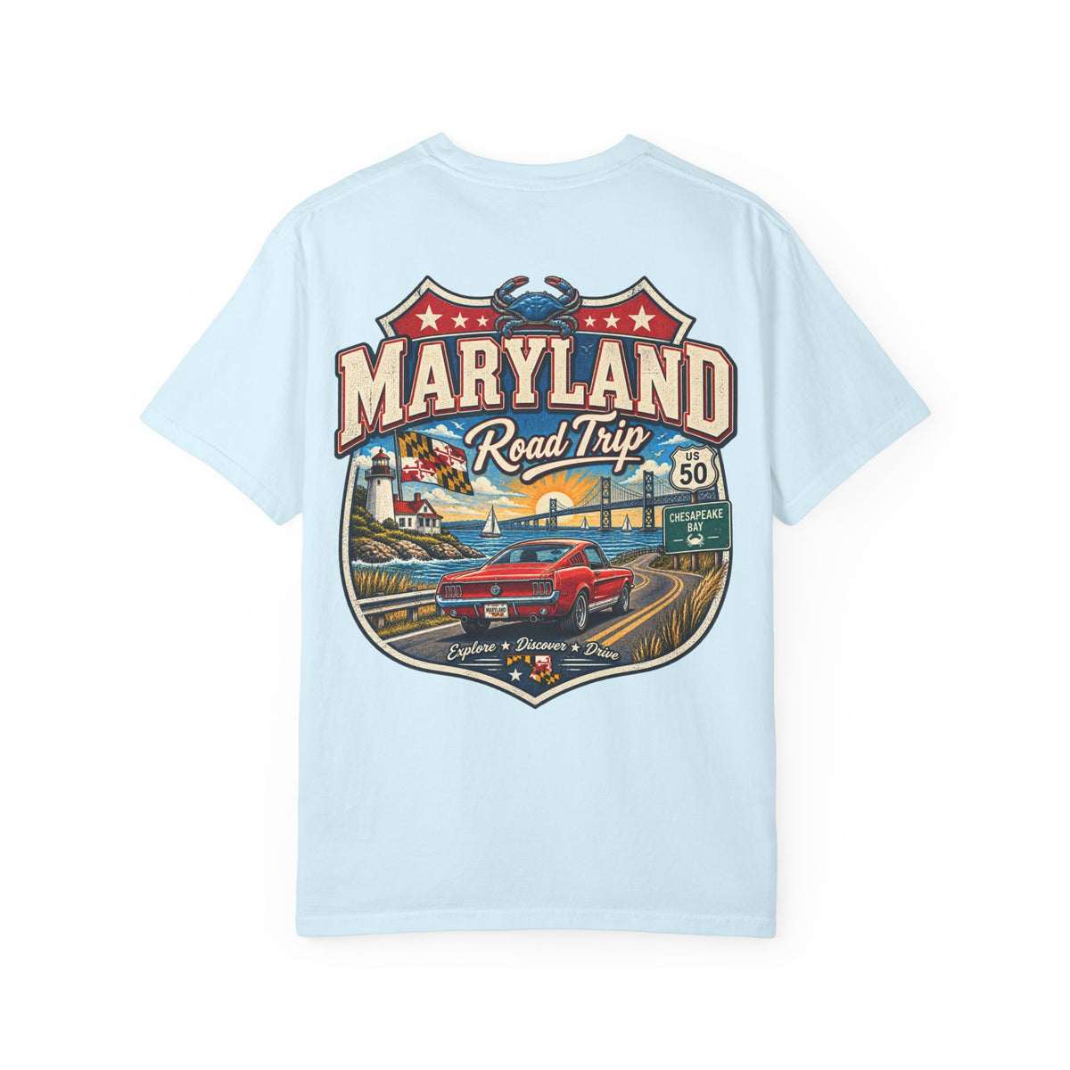 Maryland Road Trip Unisex Comfort Color 1717 Streetwear Graphic Tee