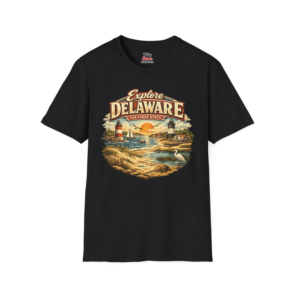 Explore Delaware Unisex Softstyle T Shirt State Pride Graphic Tee Collections FS03