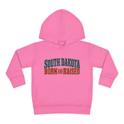 South Dakota Born and Raised Old-School Souvenir Unisex Toddler Pullover Fleece Hoodie