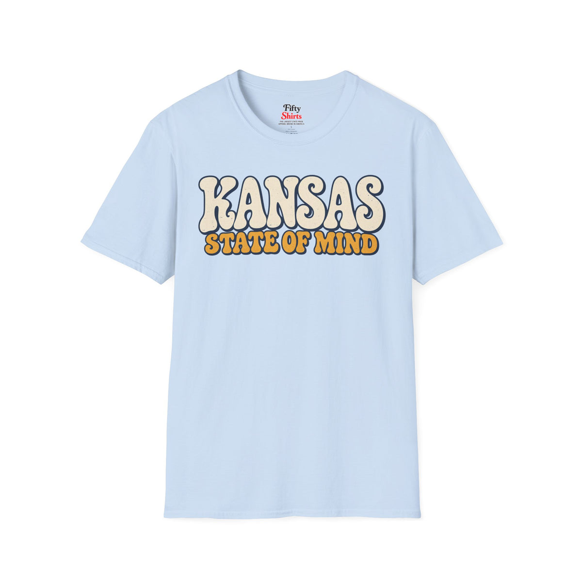 Kansas State of Mind Unisex Softstyle T Shirt State Name Graphic Tee