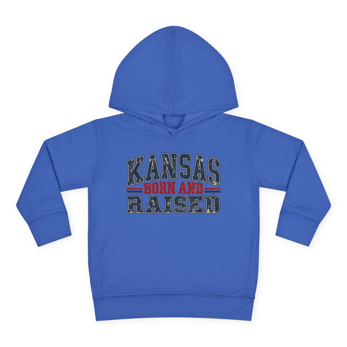 Kansas Born and Raised Vintage Americana Unisex Toddler Pullover Fleece Hoodie