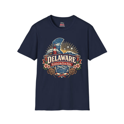 Delaware State Pride Unisex Softstyle T Shirt State Pride Graphic Tee Collections FS03