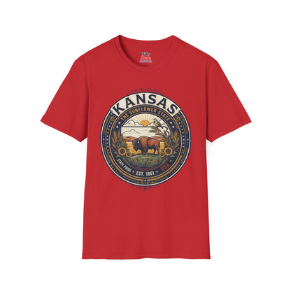 Kansas State Pride Emblem Unisex Softstyle T Shirt State Pride Graphic Tee Collections FS03