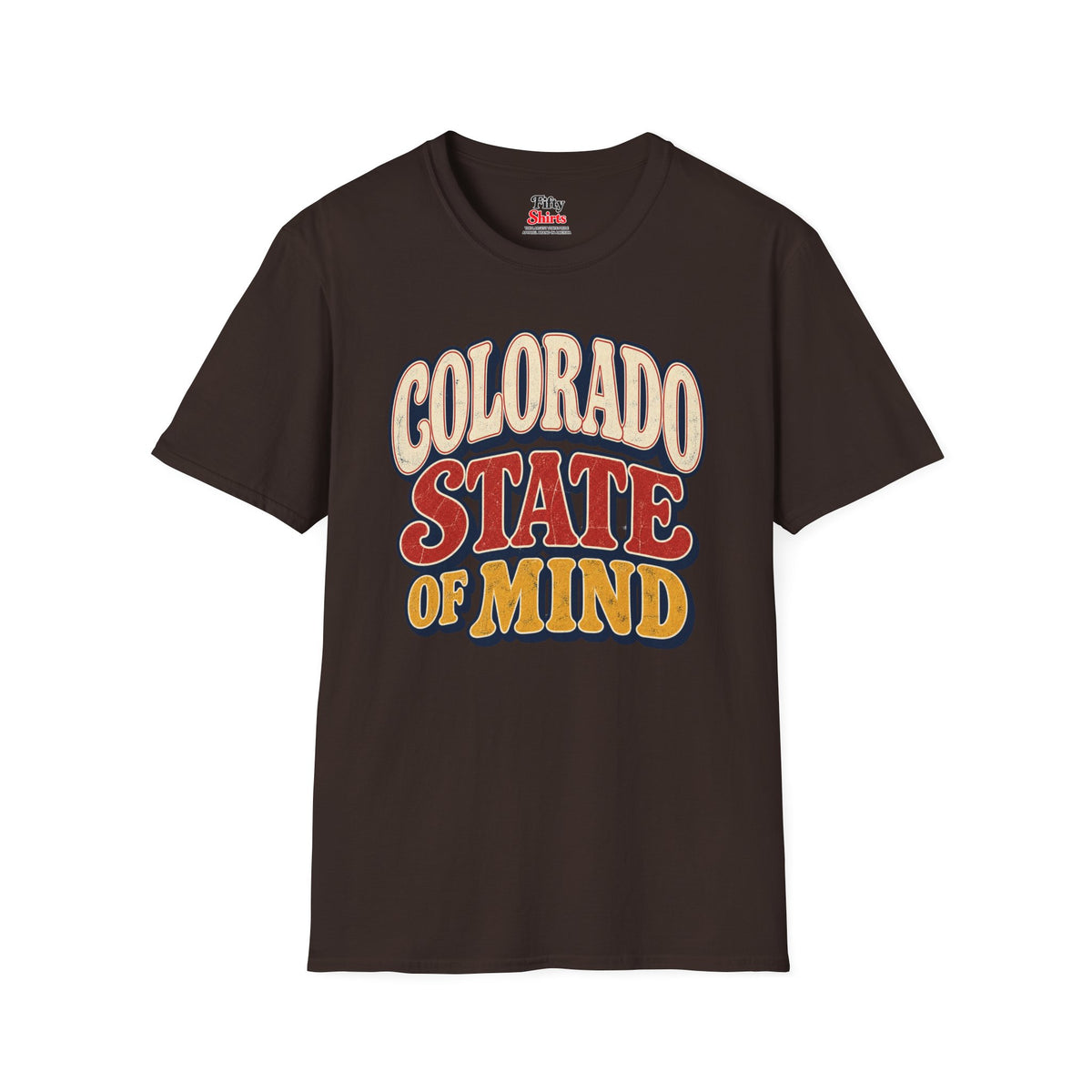 Colorado State of Mind Unisex Softstyle T Shirt State Name Graphic Tee