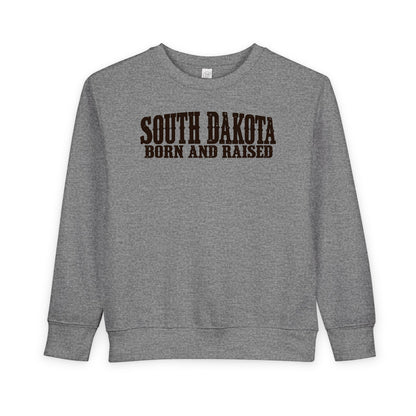 South Dakota Born and Raised Western Heritage Unisex Toddler Sweatshirt