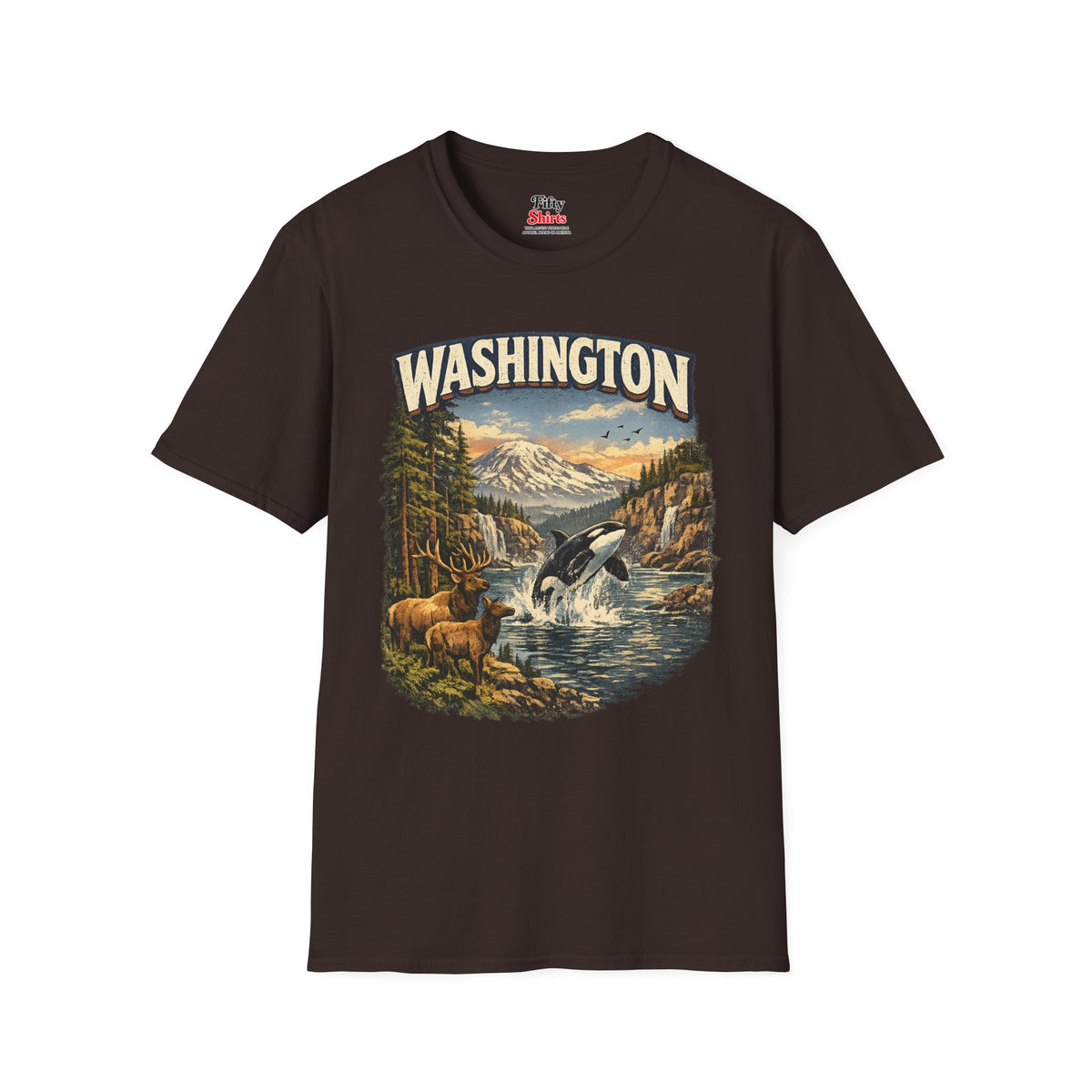 Washington Wildlife Unisex Softstyle T Shirt State Pride Graphic Tee Collections FS03
