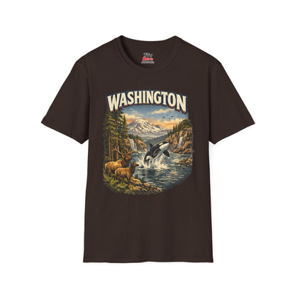 Washington Wildlife Unisex Softstyle T Shirt State Pride Graphic Tee Collections FS03
